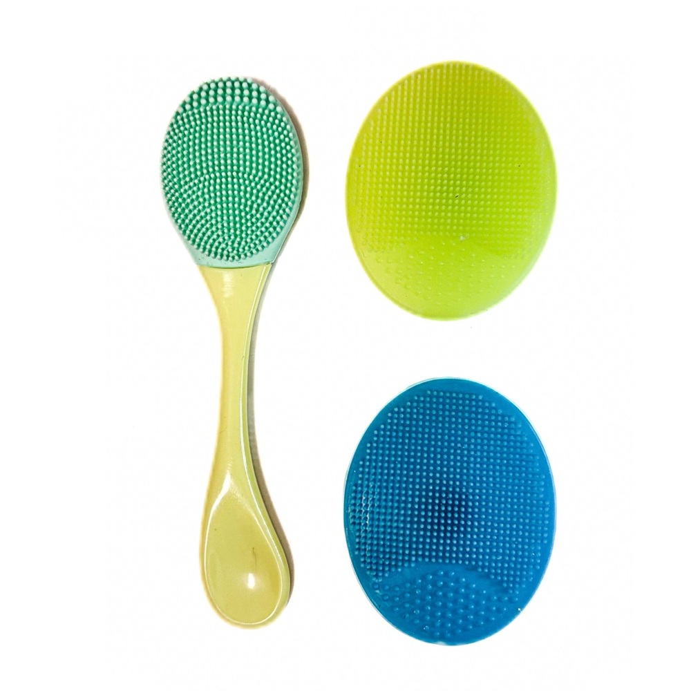 NEW - 3PC Silicone Facial Cleansing Brush Set - Deep Pore Exfoliation & Clean